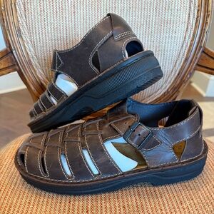 Naot Dark Brown Leather Fisherman Sandals